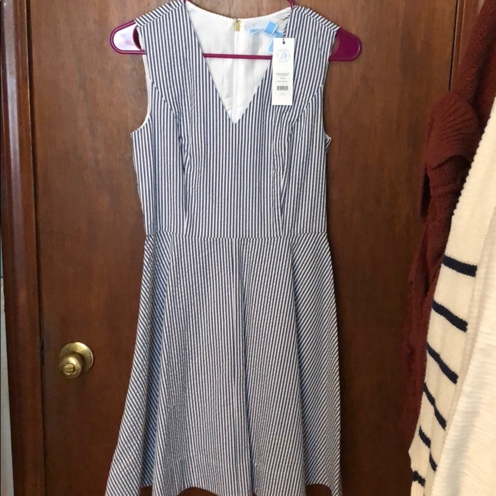 Draper James seersucker love circle dress